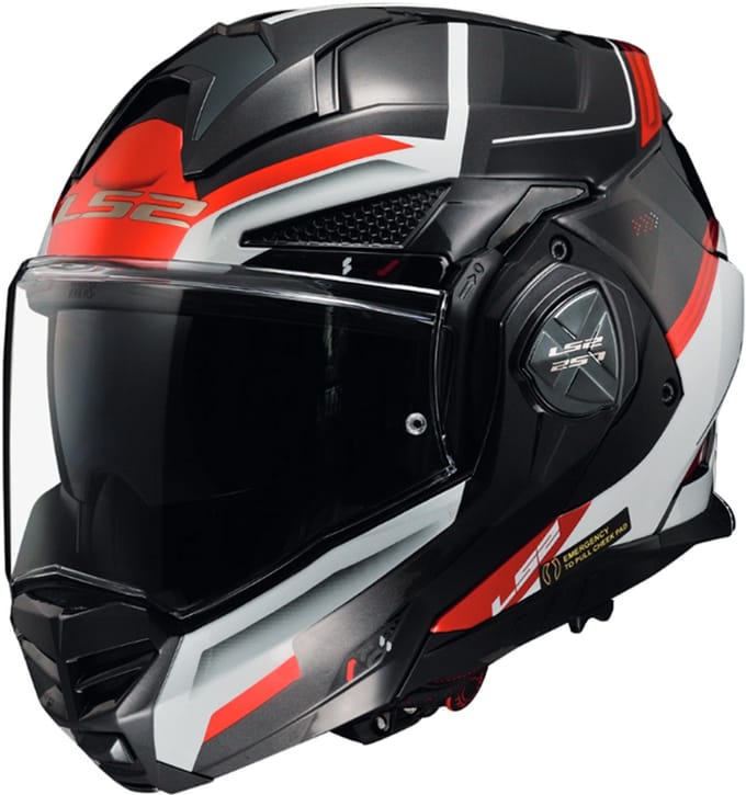 LS2 FF901 Advant X Spectrum Zwart Wit Rood Systeemhelm - Maat L - Helm