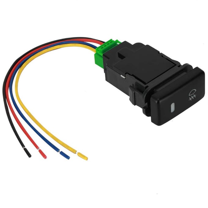 12V 4-polige PVC Drukschakelaar met Achtergrondverlichting
