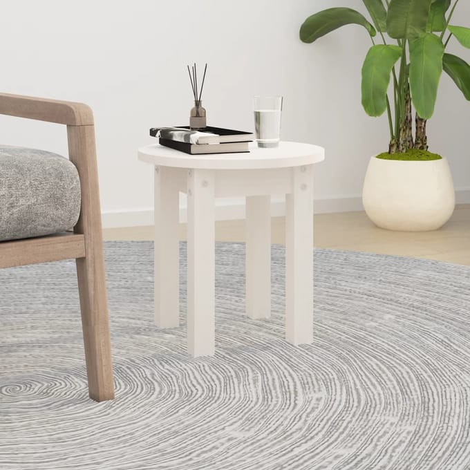 vidaXL - Salontafel - Ø - 35x35 - cm - massief - grenenhout - wit