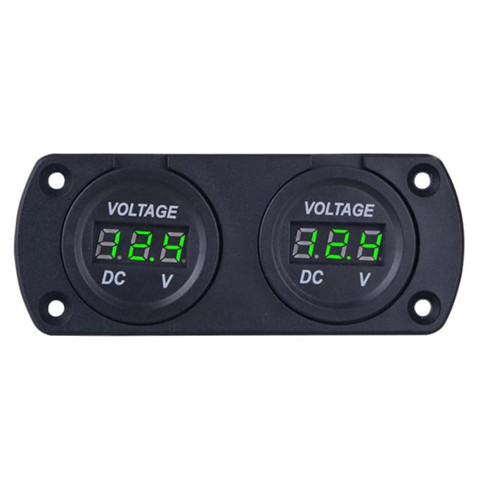 Auto Voltmeter LED Dubbele Digitale Display Spanningsmeter 6-35V voor 12/24V Auto Vrachtwagen SUV Marine Boot blauw