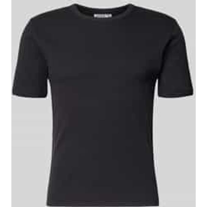 T-shirt in ribbel-look met ronde halslijn
