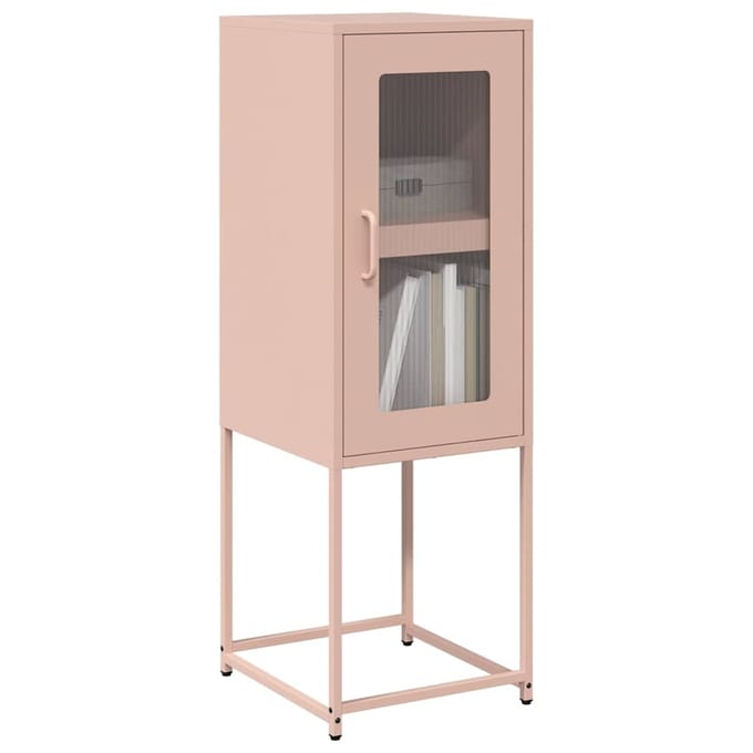 vidaXL - Dressoir - 36x39x107 - cm - koudgewalst - staal - roze