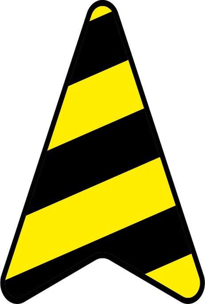 VLOERSTICKER PIJL - ROUTING - Antislip - 30 cm x 20 cm - 1 Stuk