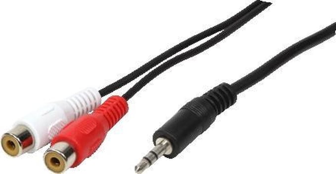 LogiLink CA1047 Cinch / Jackplug Audio Aansluitkabel [1x - 2x Cinch-koppeling] 0.20 m Zwart (mat)