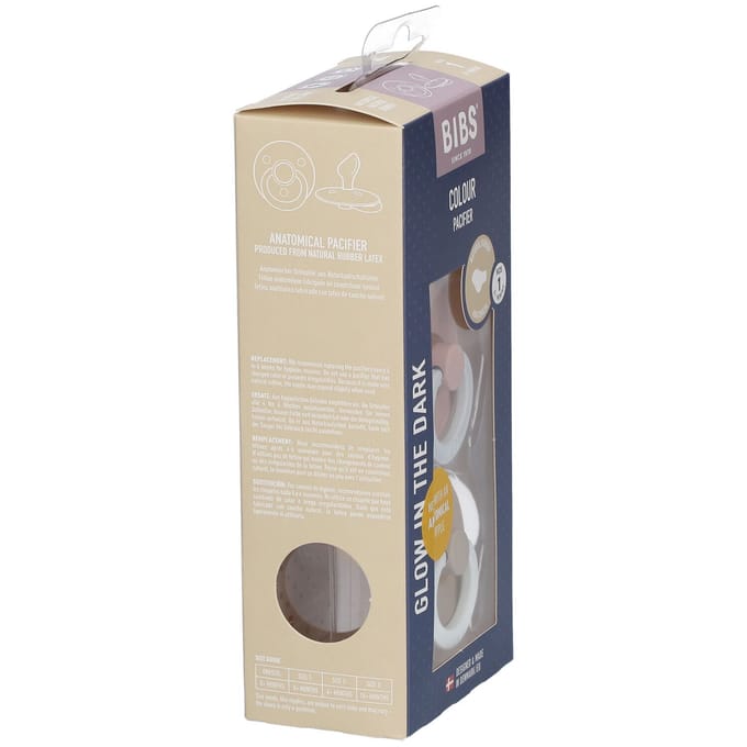 BIBS Colour Glow Fopspeen - 0-6 mnd - 2-pack - Anatomisch - Blush/Vanilla