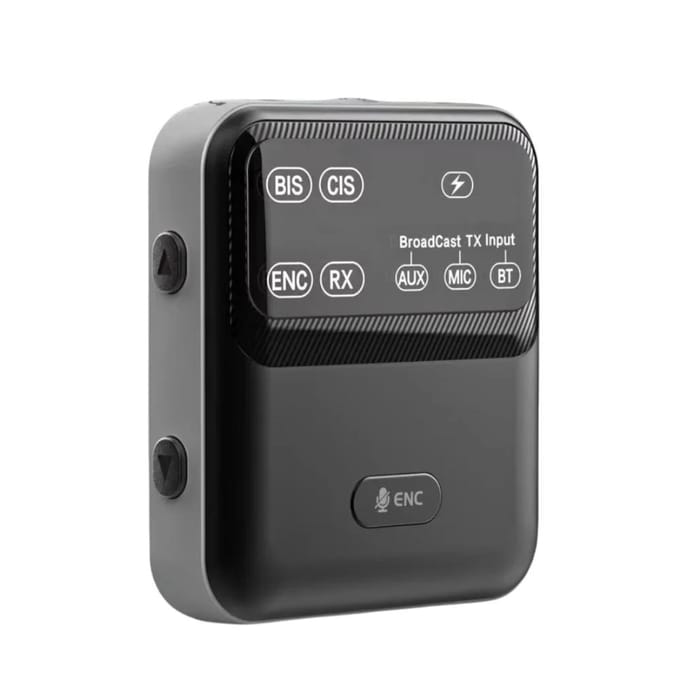 Bluetooth 5.4 Audio Ontvanger Zender LC3 Eén naar Velen 3.5mm Jack Auracast LE Audio Bluetooth Adapter voor Kerk Gids