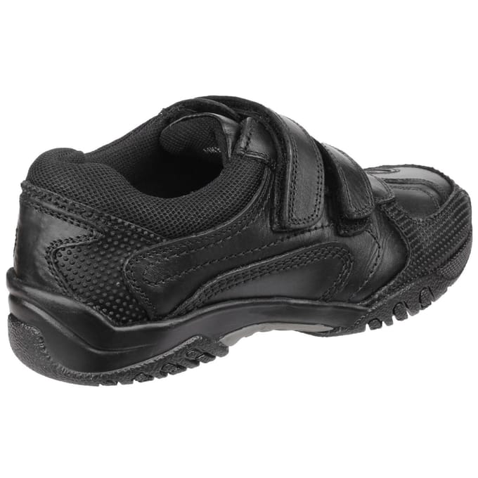 Hush Puppies Jezza Junior Leer Jongens Zwarte Loafers