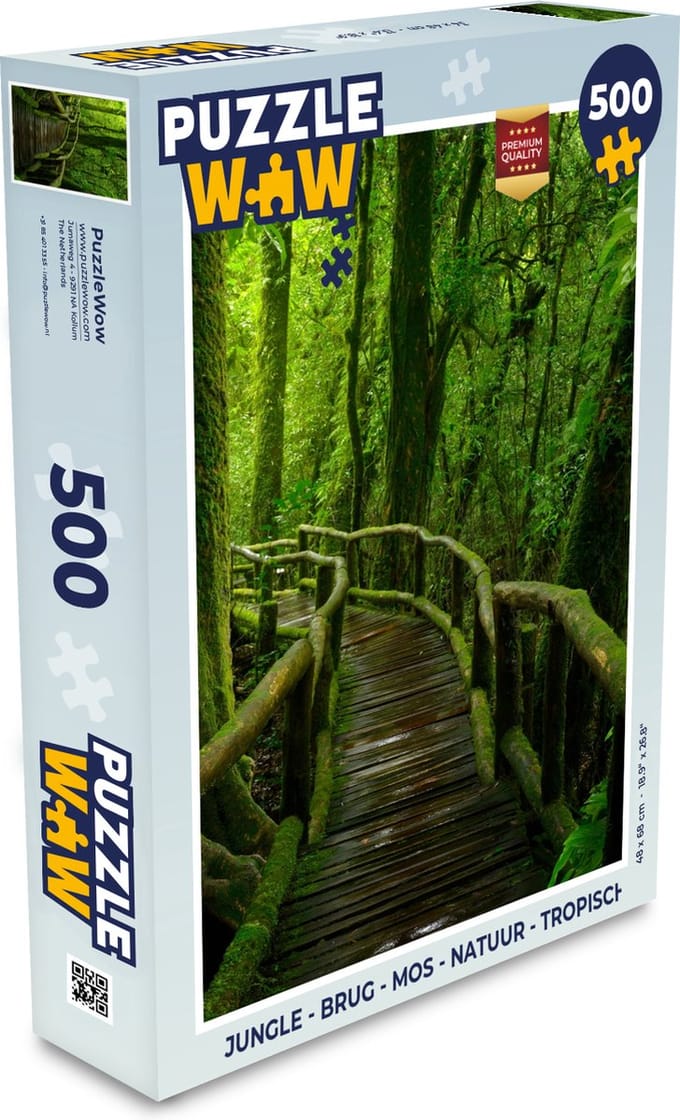Puzzel Jungle - Brug - Mos - Natuur - Tropisch - Legpuzzel - Puzzel 500 stukjes