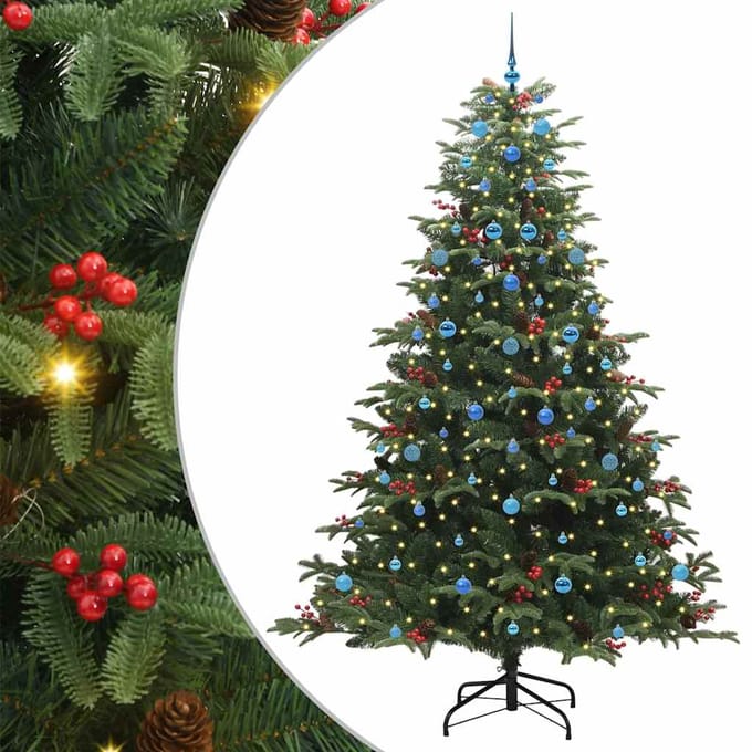 vidaXL - Kunstkerstboom - Groen - 240 - cm - PVC - en - Metaal - en - Plastic