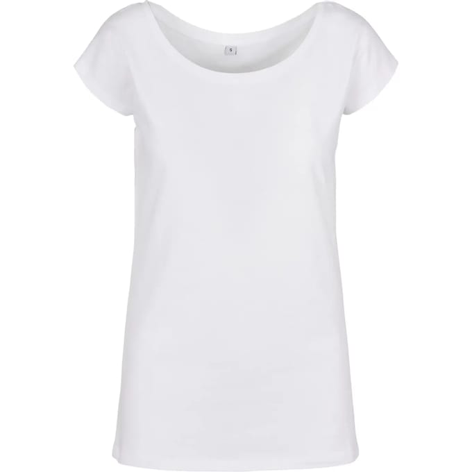 Build your Brand Ladies´ Wide Neck Tee BYBB013 - White - S