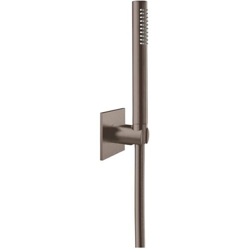 Herzbach DESIGN iX PVD bath set with cone holder seven square with shower hose 160 cm 21.914100.2.40