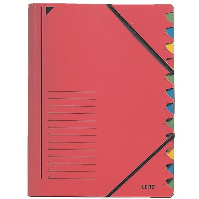 Leitz Bureau Sorteermap Karton - 12-tabs - A4 - Rood