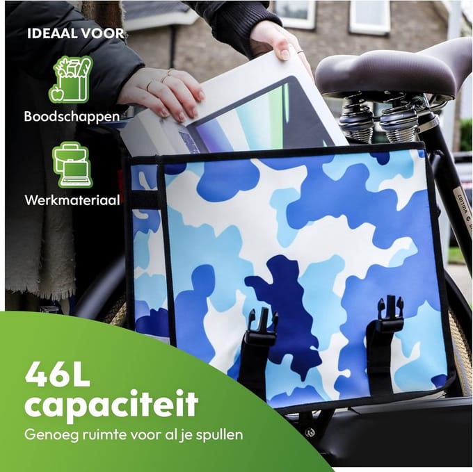 Dubbele Fietstas - Waterdicht / VEEL BAGAGERUIMTE - fietsen winkelen