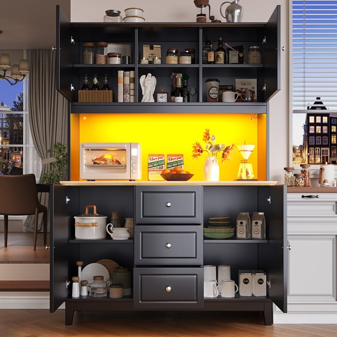 REDOM Slimme hoge kast 120×40×180 cm – LED met app & muziekreactie, 3-verstelbare niveaus, USB, kantelbeveiliging, MDF