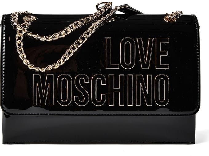 Love Moschino Enameled Logo Schoudertas 25 cm - Dames - black