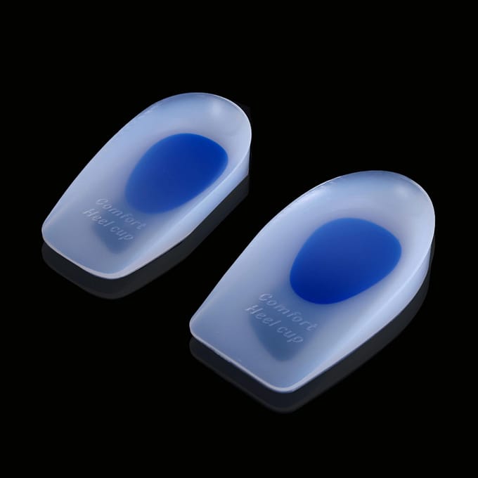 1 Paar Hielsteun Pad Cup Siliconen Schokdemping Hiel Inlegzolen (M) red