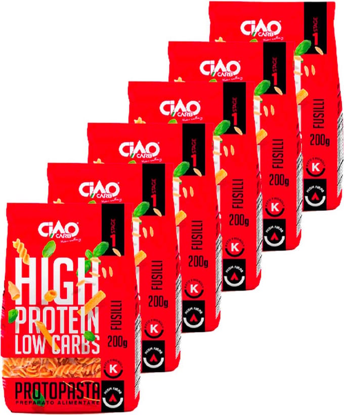CiaoCarb | ProtoPasta Fusilli | 6 Stuks | 6 x 200gram