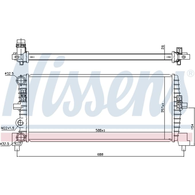 Radiator, motorkoeling NISSENS 606239