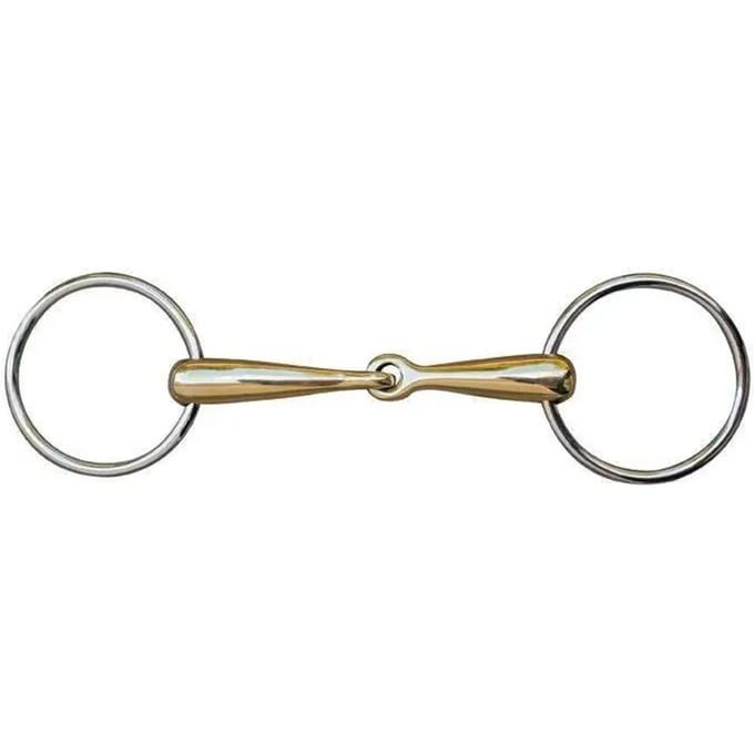 Mors simple voor paard in maillechort ringen inox HKM