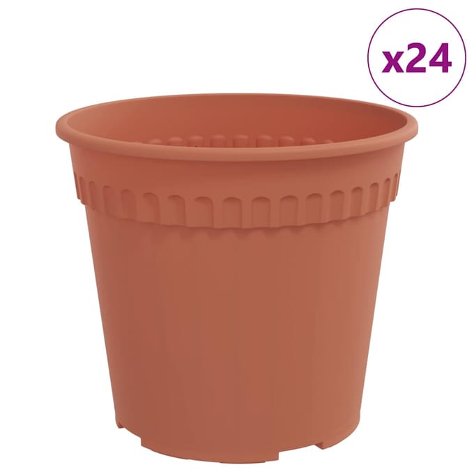 vidaXL - Ronde - Bloempot - 24 - st - Baksteenrood - Ø - 19 - x - 16 - cm - Kunststof