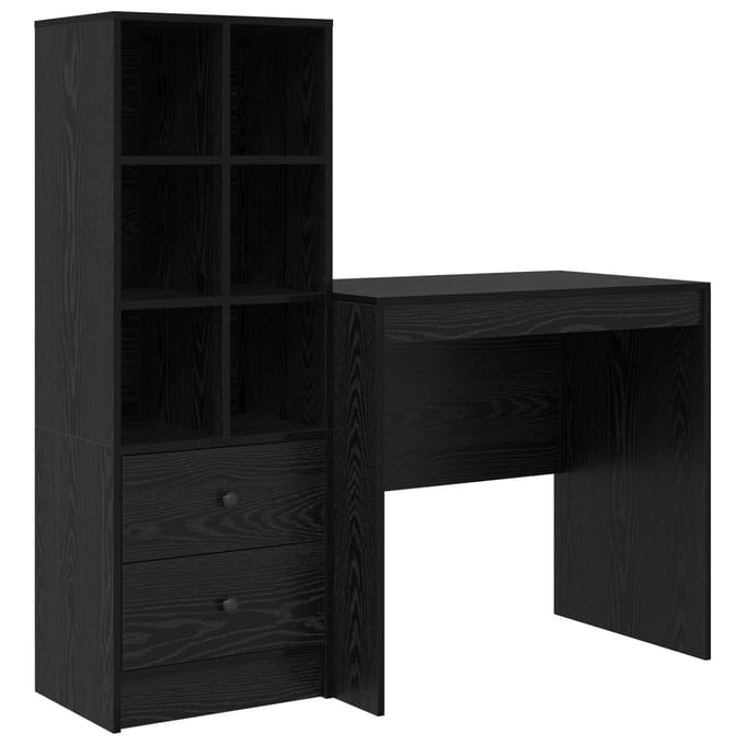 vidaXL - Bureau - Zwart - Eiken - 125,5 - x - 50 - x - 127 - cm - 2 - st