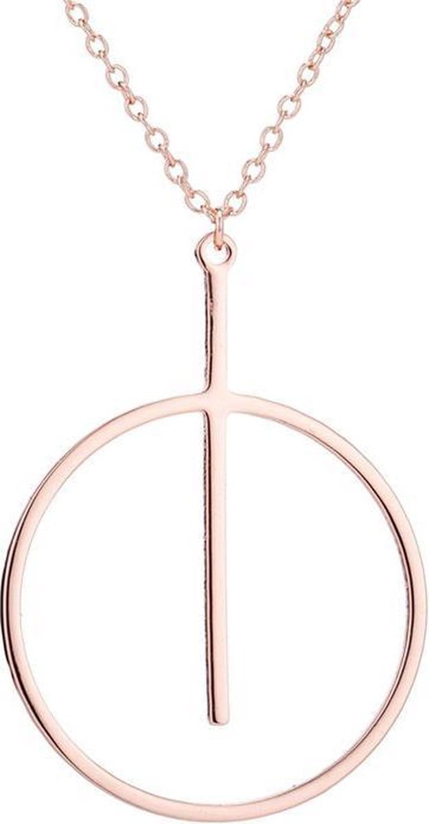 24/7 Jewelry Collection Bar Cirkel Ketting - Rosé Goudkleurig