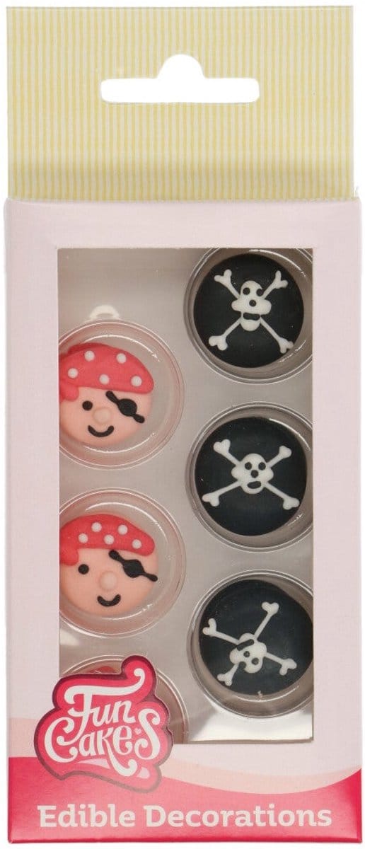 FunCakes Suikerdecoraties - Piraten - 12 Stuks - Eetbare Taartdecoratie