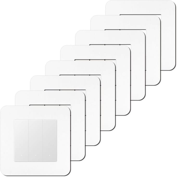 8x Decoratieve Lichtschakelaar Afdekking Wit Zelfklevend