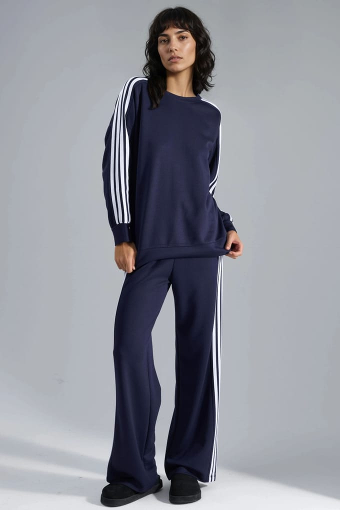 Gestreepte Coltrui & Rechte Pasvorm Broek Set