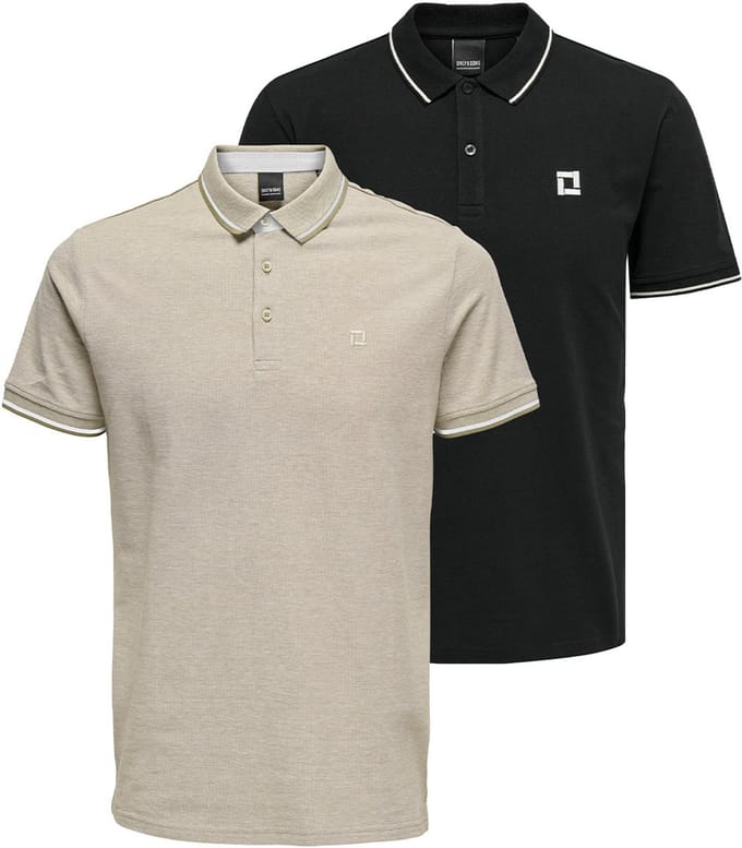 Only & Sons Heren poloshirt 2 pack Onsefletcher