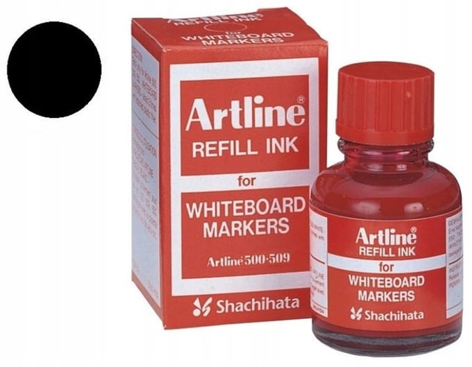 Artline Inkt voor droog uitwisbare markers - Set 20 ml, zwart