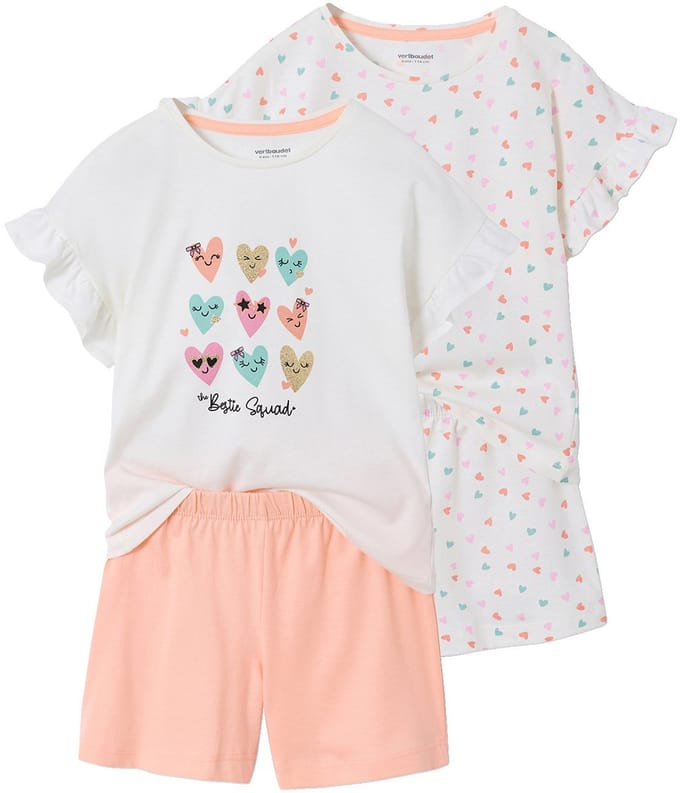 Vertbaudet Set van 2 pyjamashorty's met hartjes