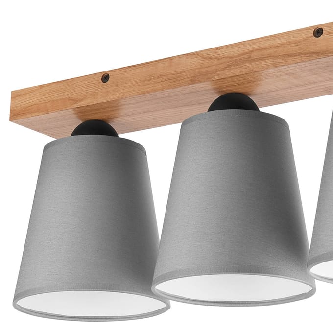 Envostar Risco plafondlamp 3-lamps stoffen kap grijs