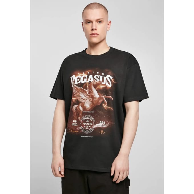 Mister Tee - Pegasus Oversize Heren Tshirt - S - Zwart