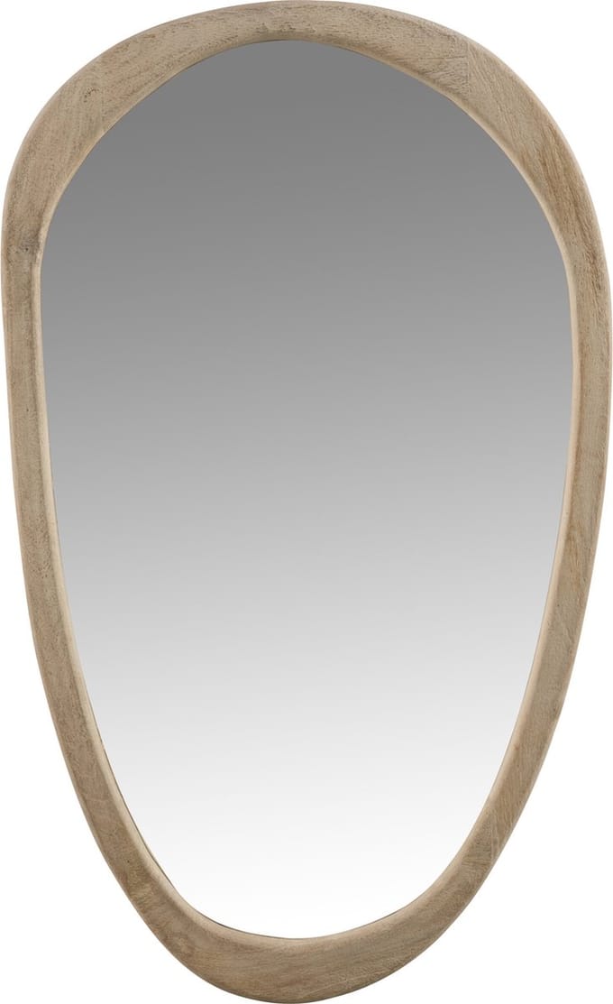 J-Line spiegel Onregelmatig - hout - naturel - large - 83 cm hoog
