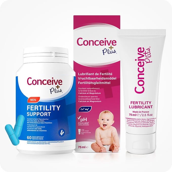 Conceive Plus Bundel Vruchtbaarheid Ondersteuning voor Mannen 60 Capsules + Vruchtbaarheid Glijmiddel 75 ml
