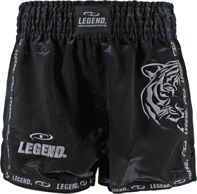Kickboks Broekje Kind/Volwassene Tijger zwart XL