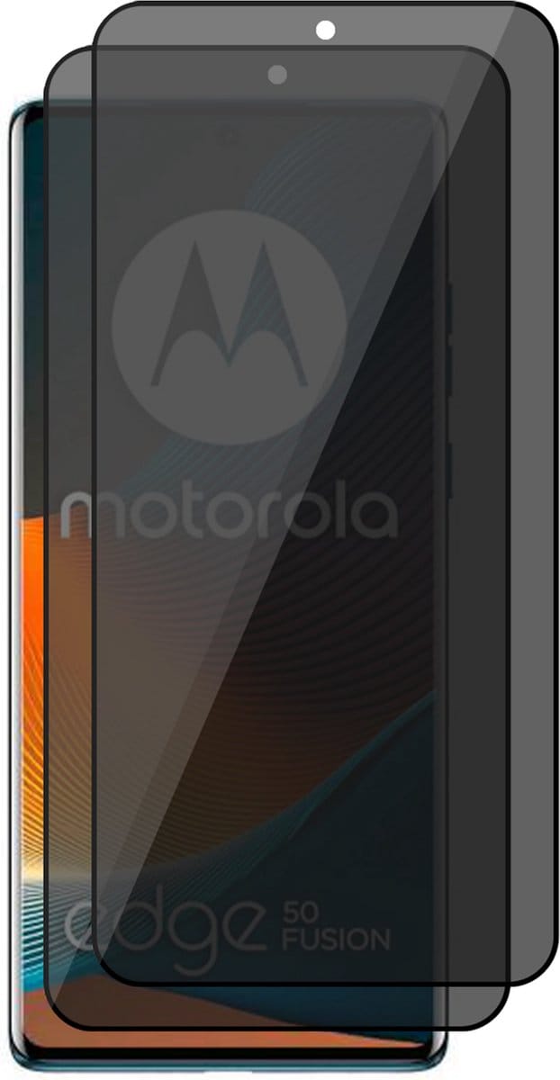Privacy Screenprotector geschikt voor Motorola Edge 50 Fusion - 2x Volledig Dekkend Glas Screen Protector
