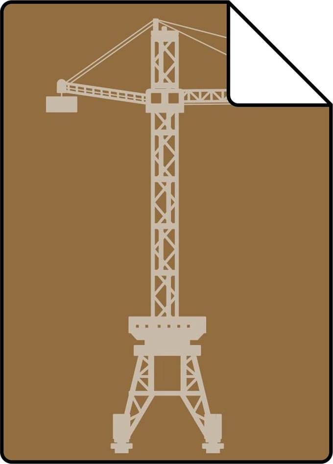 Proefstaal ESTAhome behang voertuigen okerbruin - 26.5 x 21 cm - 139971-S