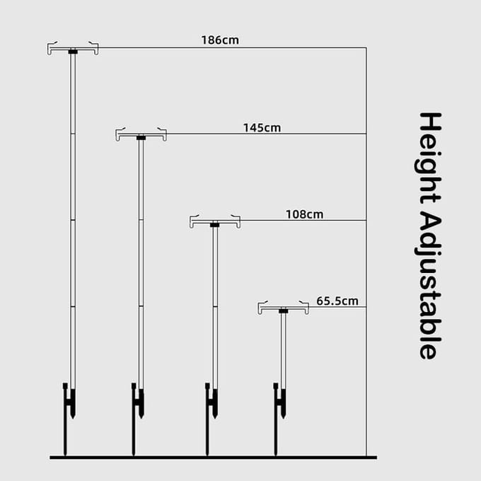 Poteau de lampe pliant en alliage d'aluminium, tige de support de lanterne réglable pour Camping randonnée pêche vert