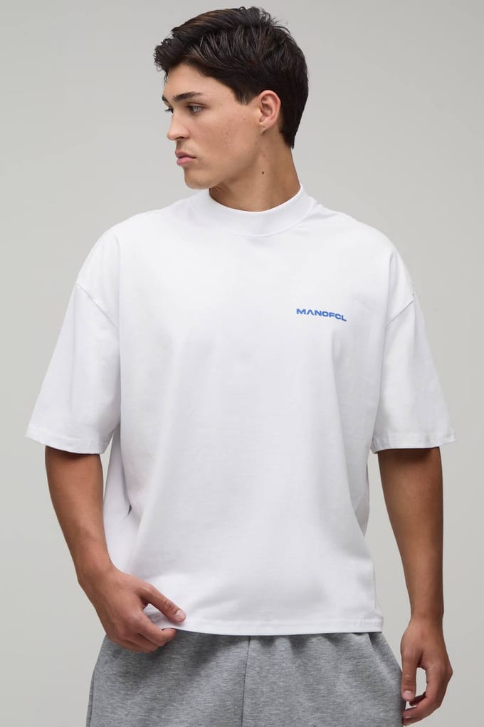 Slim Fit Henley T-shirt Met Korte Mouwen, Slub-structuur En Zichtbare Naden | White | Size Medium