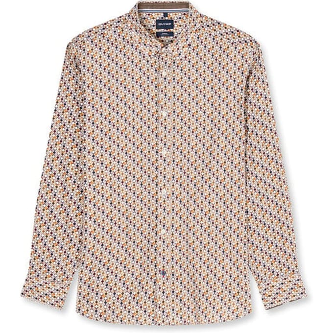 OLYMP Casual Overhemd, Regular Fit, Kent, Bruin