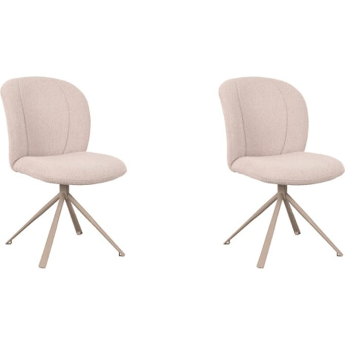 LABEL51 - Eetkamerstoel Kimo - Beige - 62x49x85cm - Set van 2