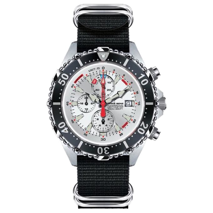 Chris Benz - CB-C300X-SI-NBS - Duikershorloge - Unisex - Quartz