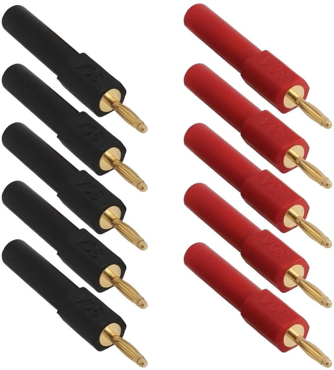 10 stuks Banaanplug Adapter Mannelijk naar Vrouwelijk Speaker Kabel Connector