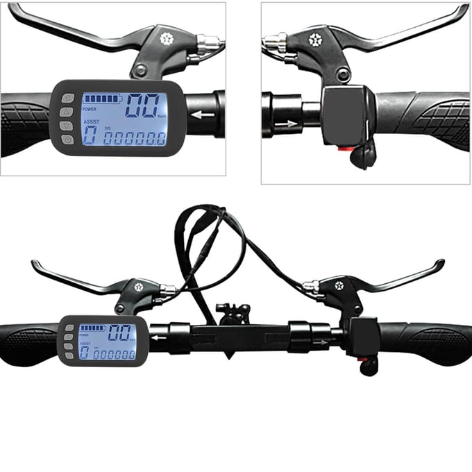 Kit contrôleur de moteur sans balais 36V48V 250w 350W avec panneau LCD pour vélo électrique, scooter gray