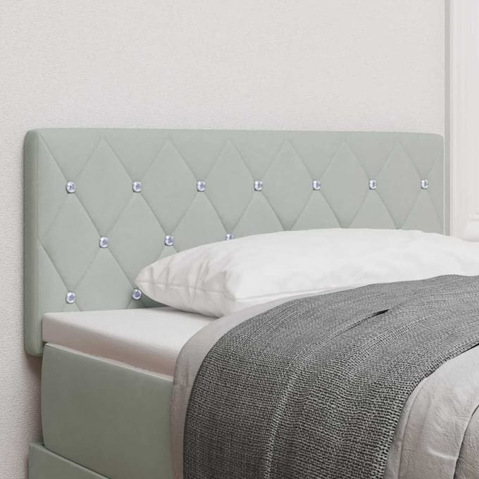 vidaXL - Hoofdbord - Lichtgrijs - 90 - cm - Fluweel