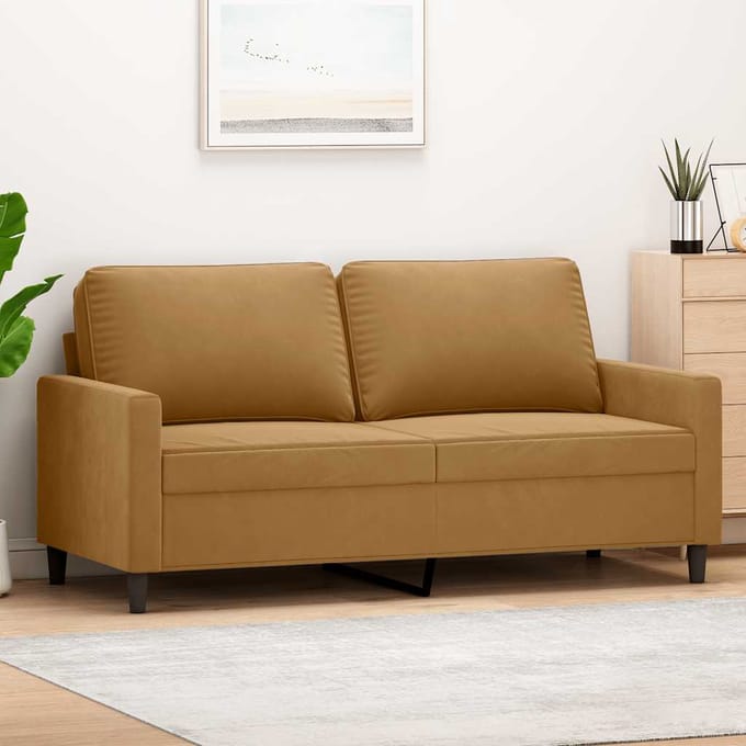vidaXL - Tweezitsbank - 140 - cm - stof - bruin