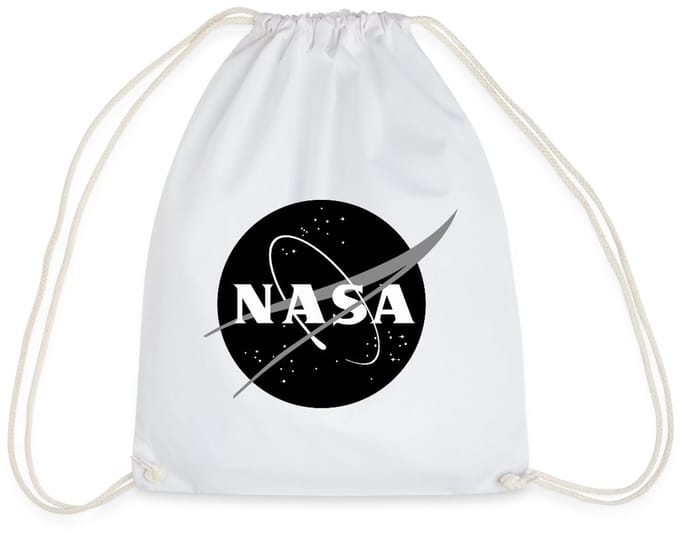 NASA zwart-wit klassiek logo Gymtas