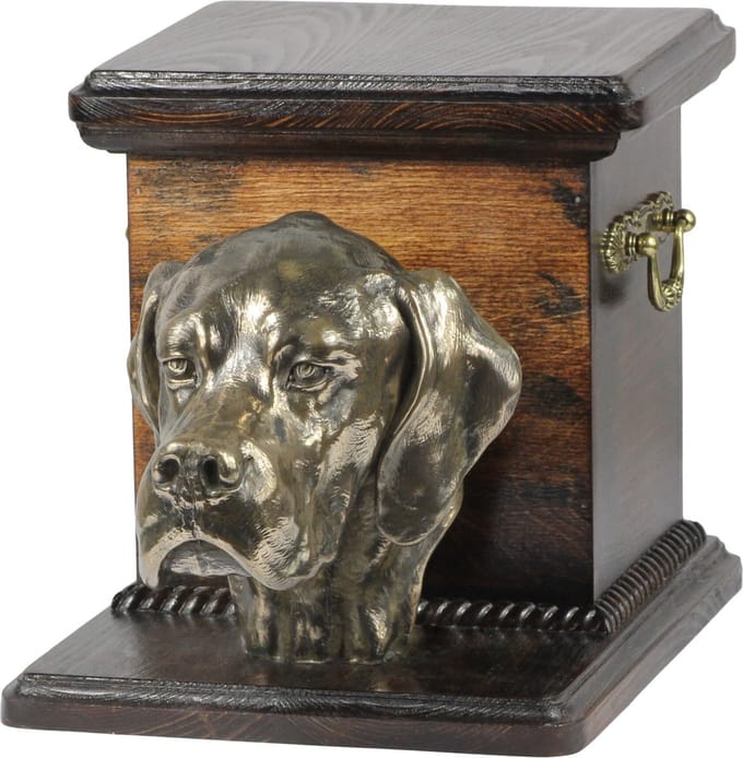 Engelse Pointer urn hond met beeldje - elegante urn hond voor hondenas